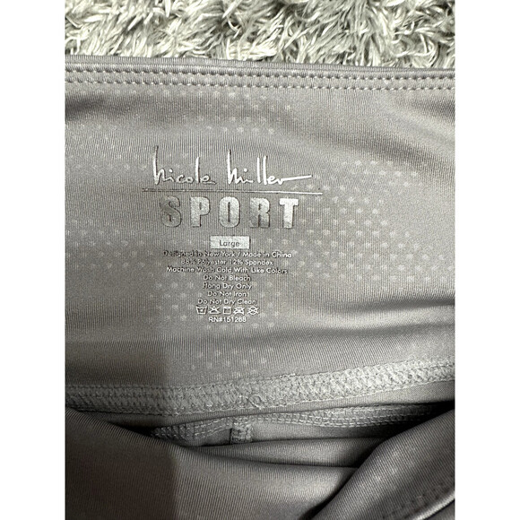 Nicole Miller Sport Women's Capri Leggings In Light Gray Print Size L - Picture 4 of 7